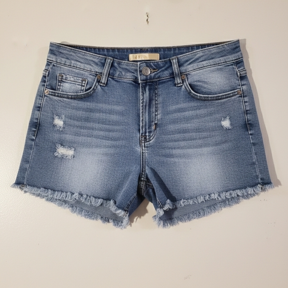 Cyn By Cynthia Mehra Light Blue Distressed Jean Shorts Size XL